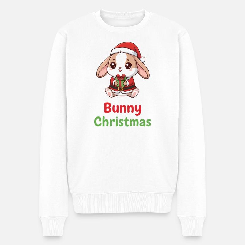 Bunny Weihnachtsgeschenk - Männer Premium Bio Pullover - Weiß