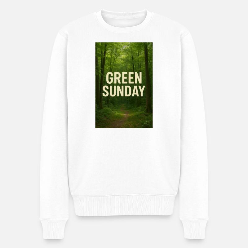 Dimanche vert dans la forêt - Pull Premium bio Homme - blanc