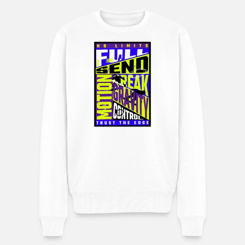 Snowboarding Design – Freestyle Gravity Control - Männer Premium Bio Pullover - Weiß