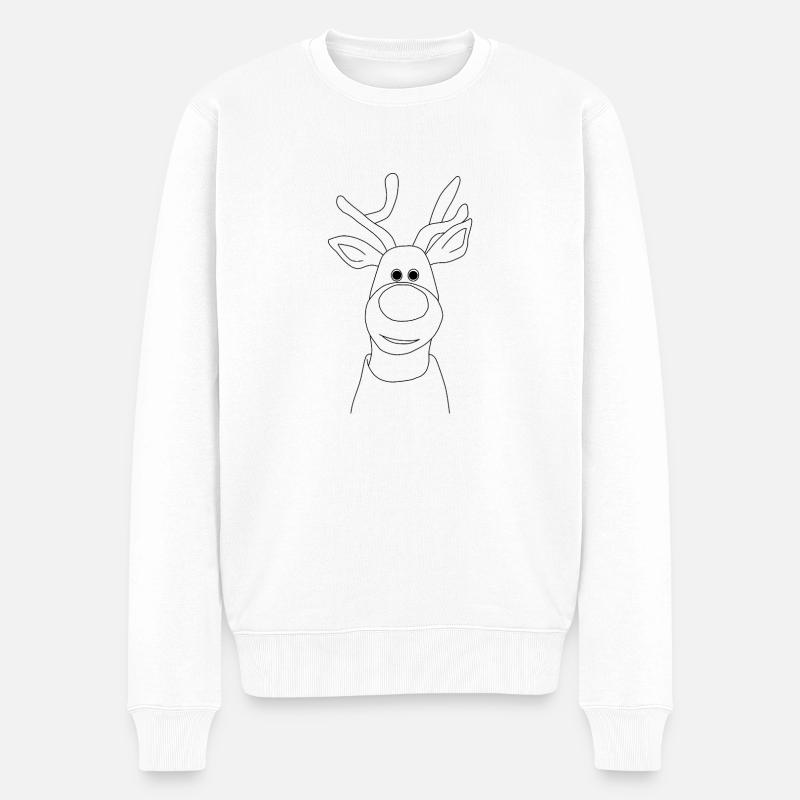 Weihnachtsrentier - Männer Premium Bio Pullover - Weiß