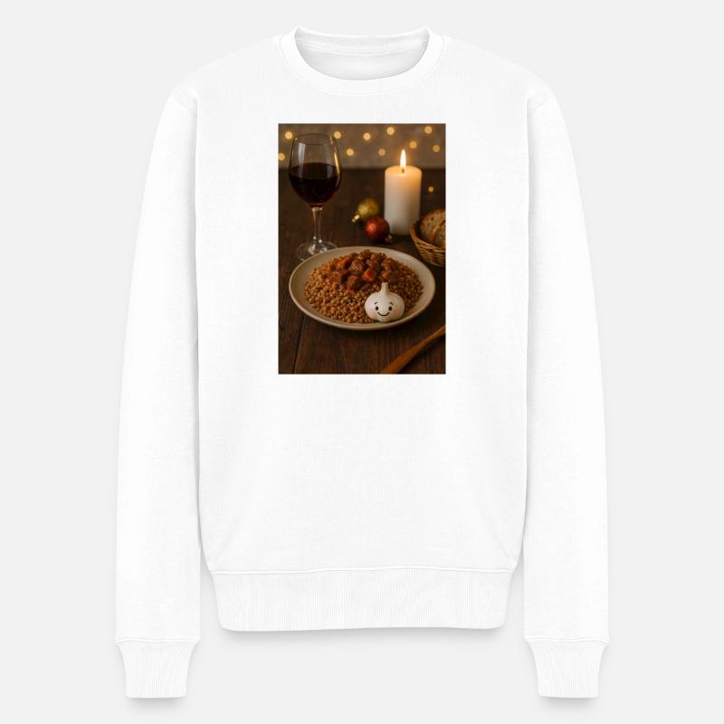 Buchweizen Rinderragout Gretschka - Männer Premium Bio Pullover - Weiß