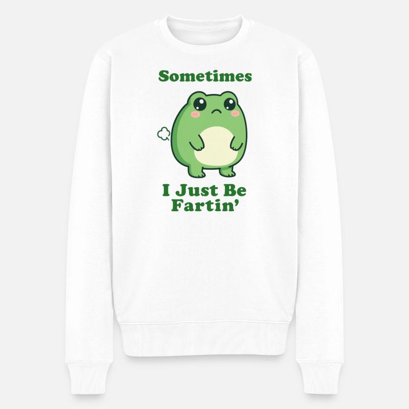 Manchmal bin ich einfach nur Furzfrosch - Männer Premium Bio Pullover - Weiß