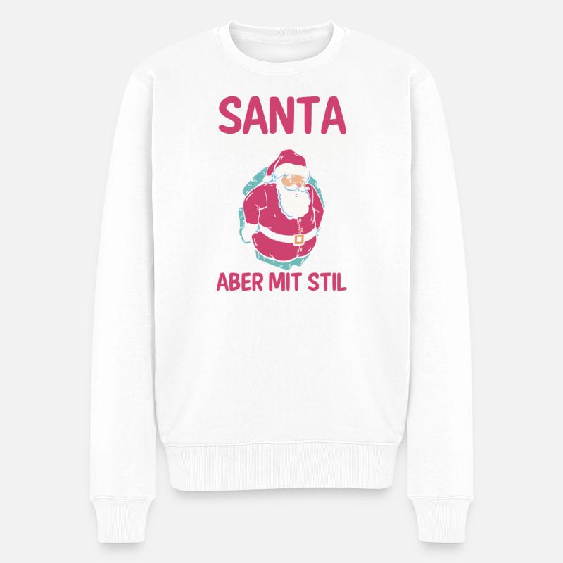Weihnachtsmann Weihnachtszeit Unartig Weihnachts - Männer Premium Bio Pullover - Weiß