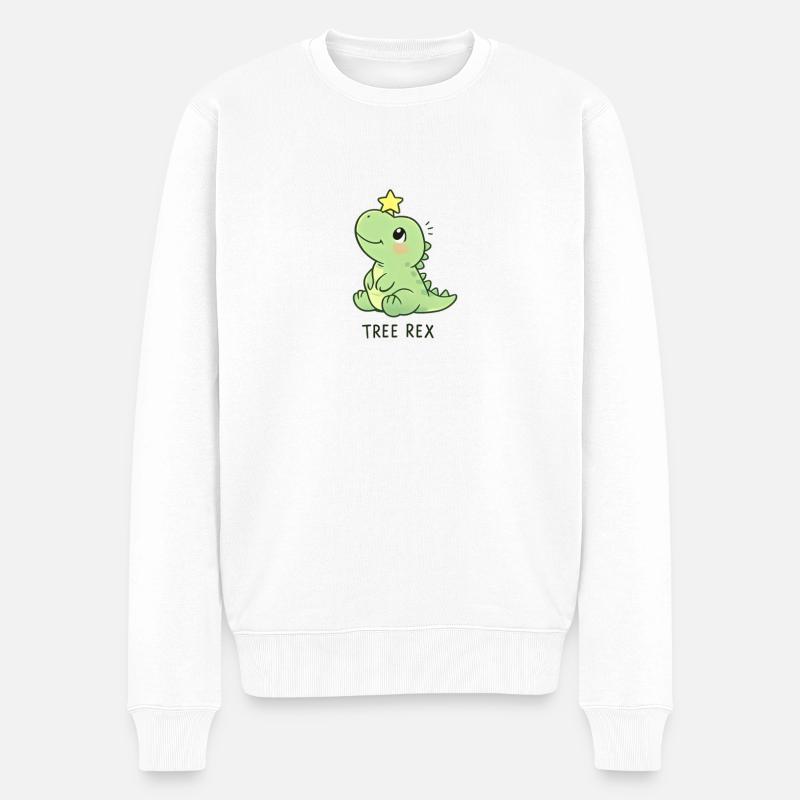Tree Rex Dinosaurier T-Rex - Männer Premium Bio Pullover - Weiß