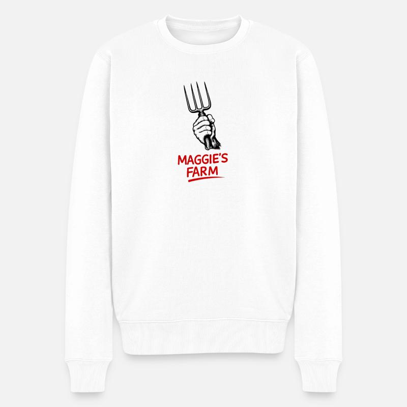 Maggie’s Farm Pitchfork - Männer Premium Bio Pullover - Weiß