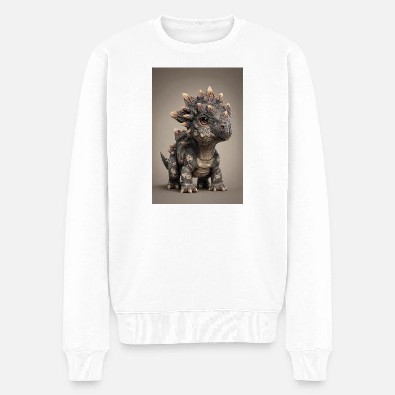 Niedlicher Stegosaurus-Plüsch - Männer Premium Bio Pullover - Weiß