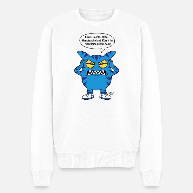 Könnt ihr nicht leise dumm sein? Zooki Spruch - Männer Premium Bio Pullover - Weiß