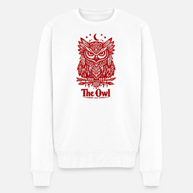 The Owl - Männer Premium Bio Pullover - Weiß