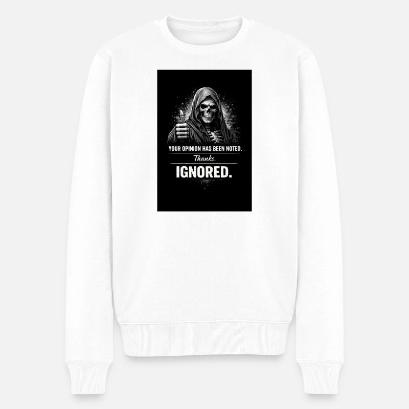 Totenkopf-Daumen hoch – Meinungen ignoriert - Männer Premium Bio Pullover - Weiß