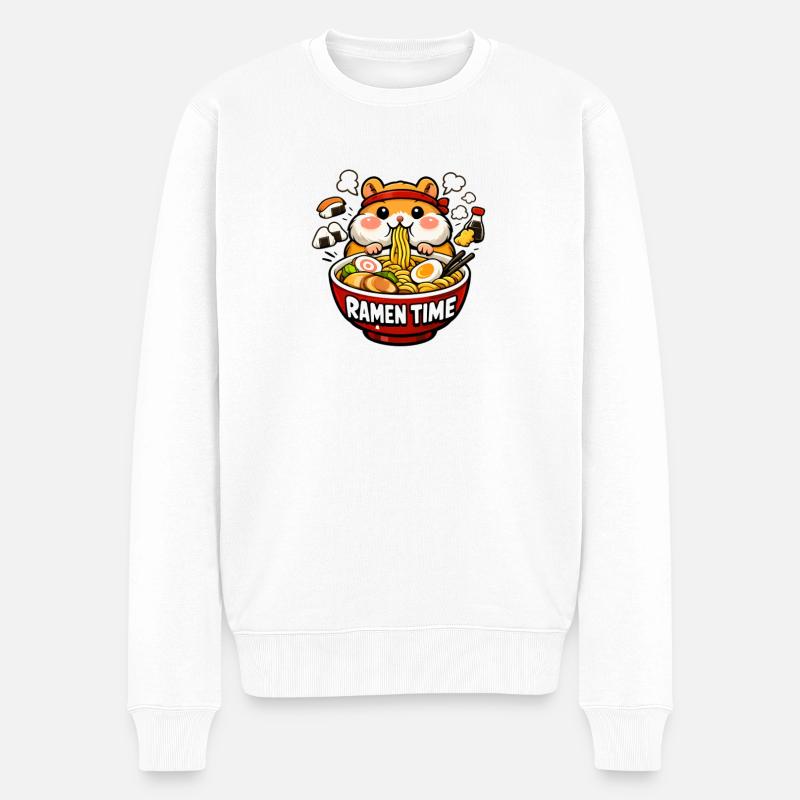 Ramen hamster kawaii - Pull Premium bio Homme - blanc