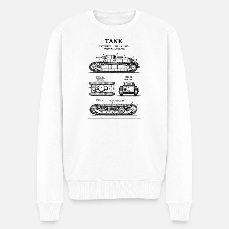 Panzerpatent-Bauplan - Männer Premium Bio Pullover - Weiß