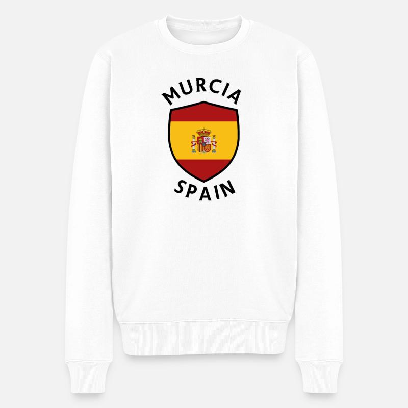Bouclier de Murcie sous drapeau espagnol - Pull Premium bio Homme - blanc