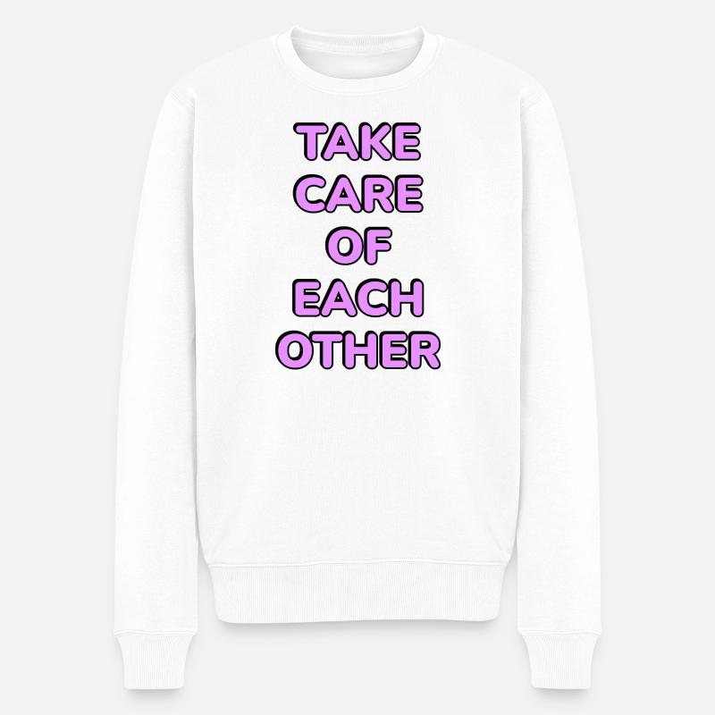 Passt aufeinander auf - Männer Premium Bio Pullover - Weiß