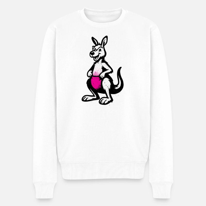 Känguru Sport - Männer Premium Bio Pullover - Weiß