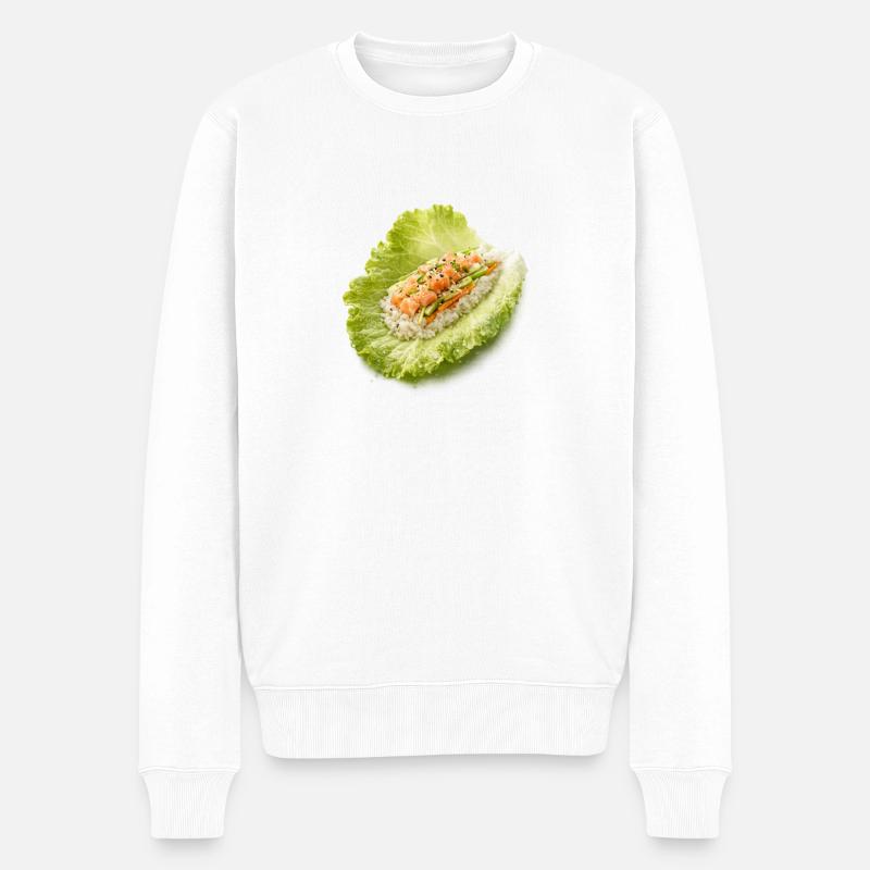 Lettuce Sushi Wrap - Männer Premium Bio Pullover - Weiß