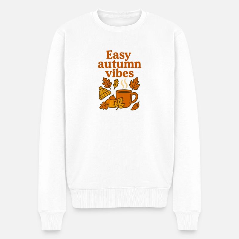 Leichte Herbststimmung Kaffeetasse - Männer Premium Bio Pullover - Weiß
