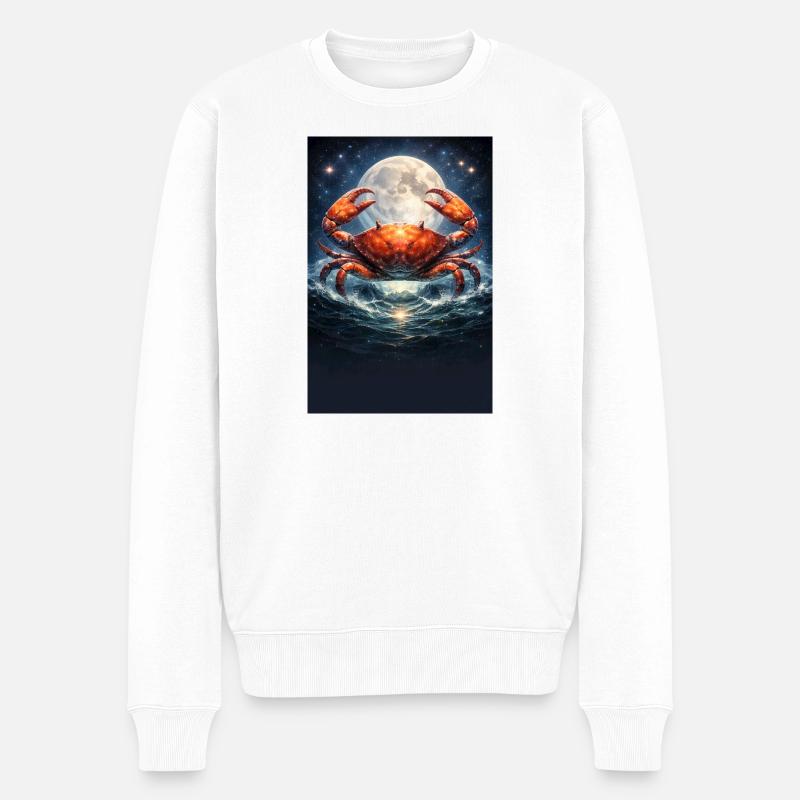 Krebs - Männer Premium Bio Pullover - Weiß