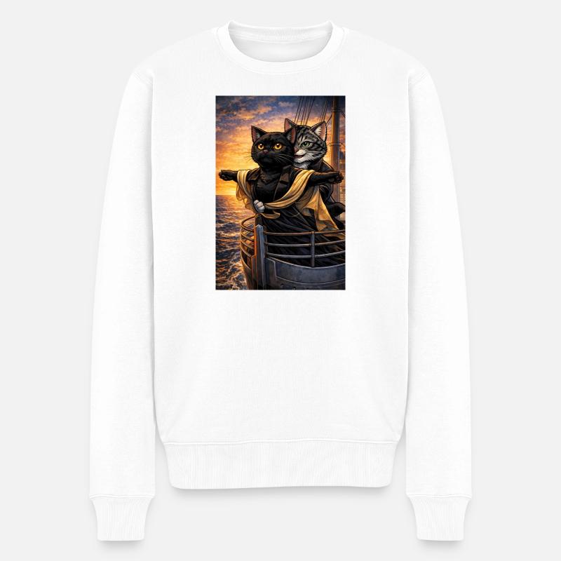 TitaniCatz - Männer Premium Bio Pullover - Weiß