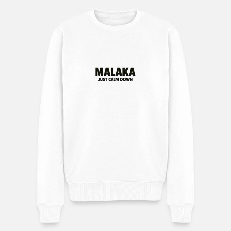 Malaka - Männer Premium Bio Pullover - Weiß