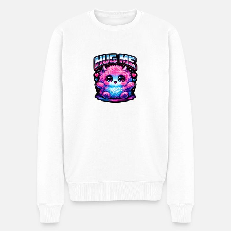 Câlin-moi, monstre néon - Pull Premium bio Homme - blanc