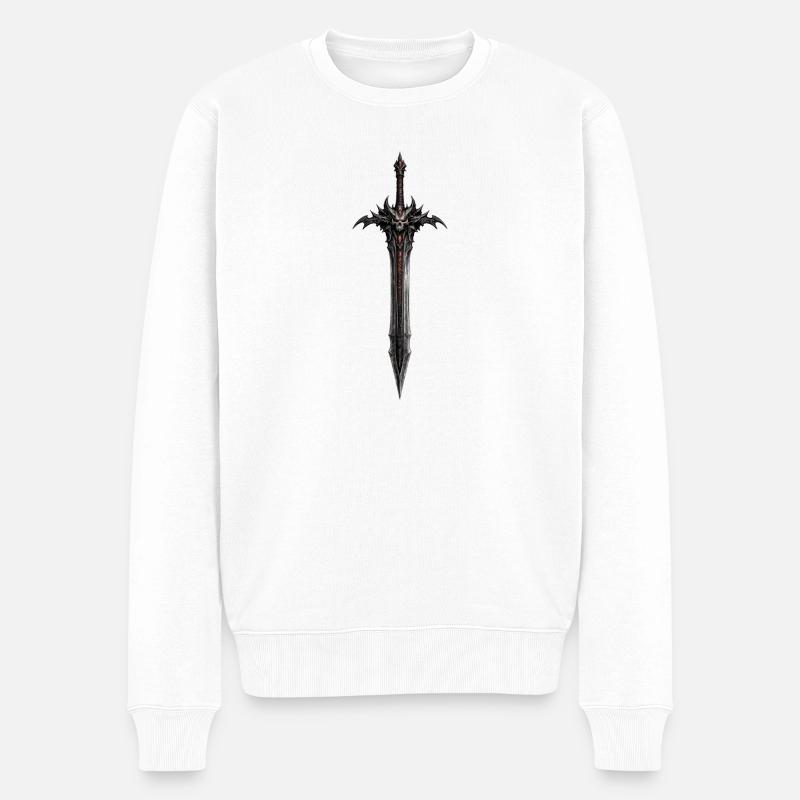 Dreadblade Schädelschwert - Männer Premium Bio Pullover - Weiß