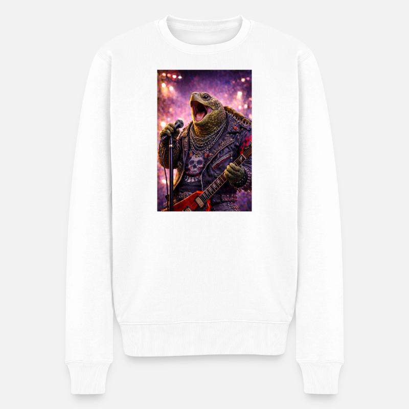 RockyZoo10 - Männer Premium Bio Pullover - Weiß