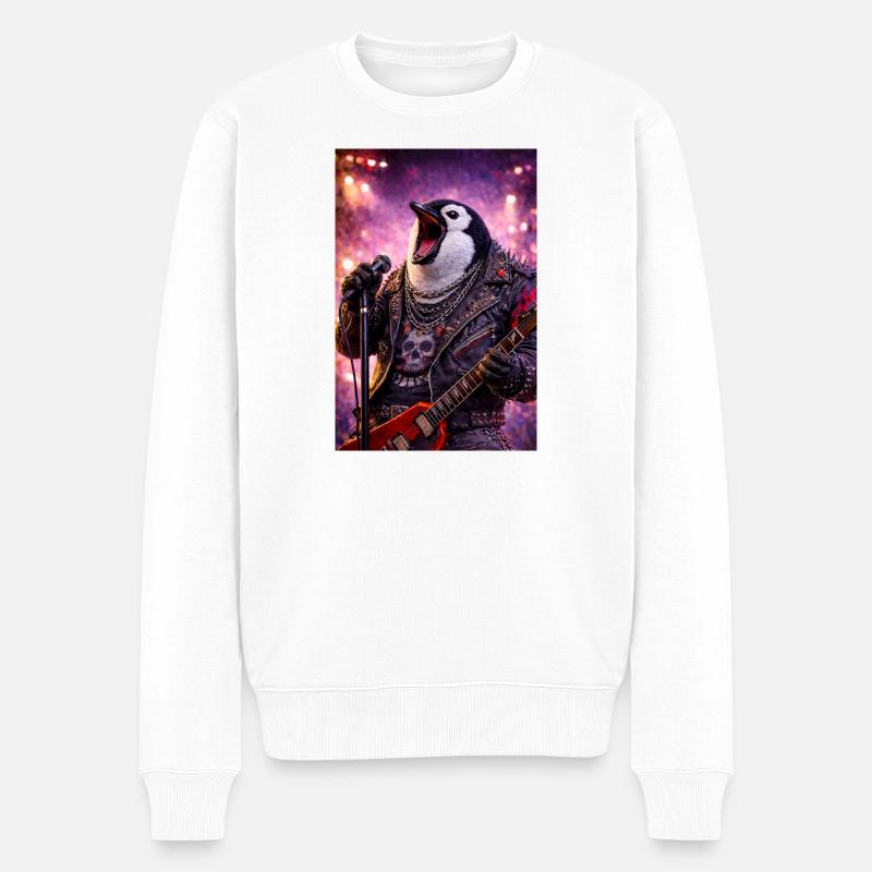 RockyZoo3 - Männer Premium Bio Pullover - Weiß