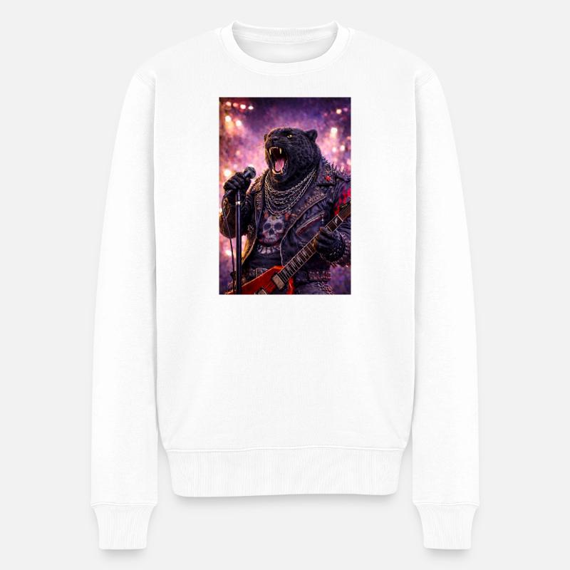 RockyZoo9 - Männer Premium Bio Pullover - Weiß