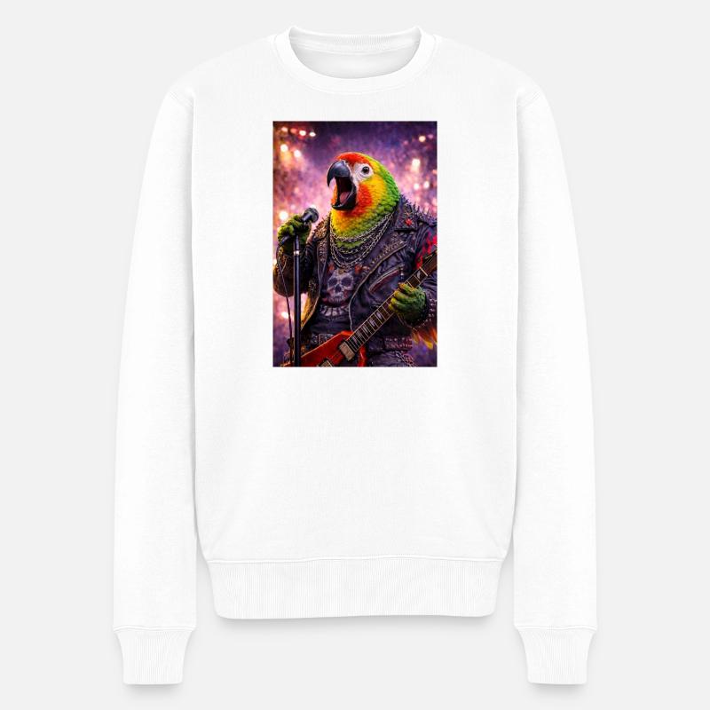 RockyZoo7 - Männer Premium Bio Pullover - Weiß