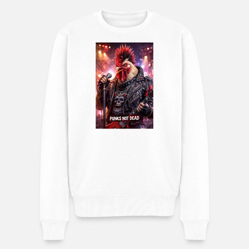 RockyZoo13 - Männer Premium Bio Pullover - Weiß