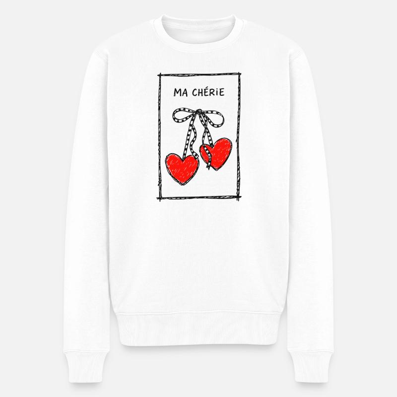 Collier Cœur Ma Chérie - Pull Premium bio Homme - blanc