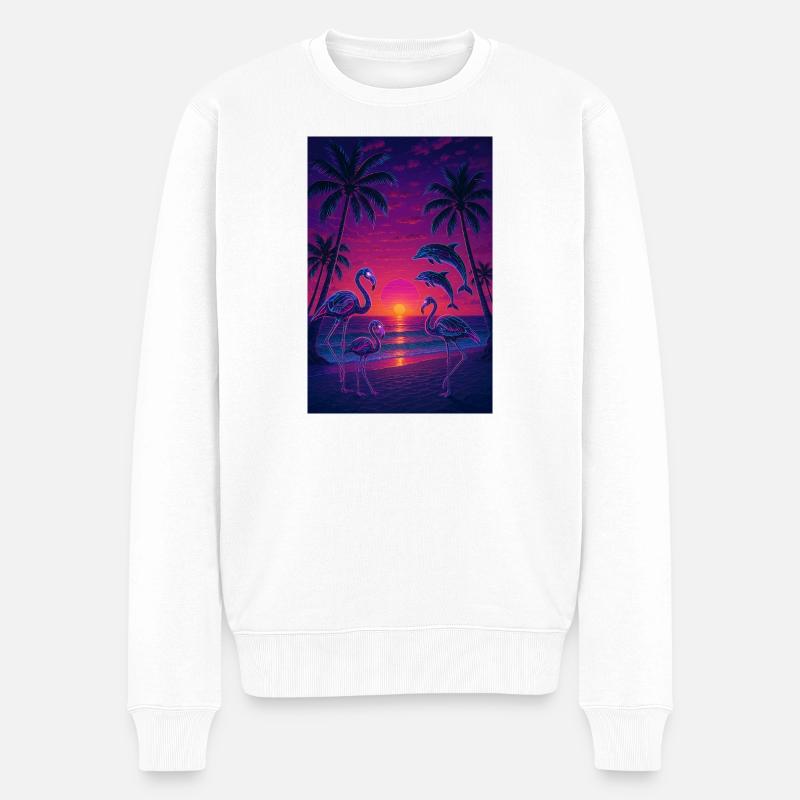 RockyZoo23 - Männer Premium Bio Pullover - Weiß