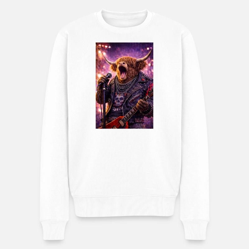 RockyZoo33 - Männer Premium Bio Pullover - Weiß