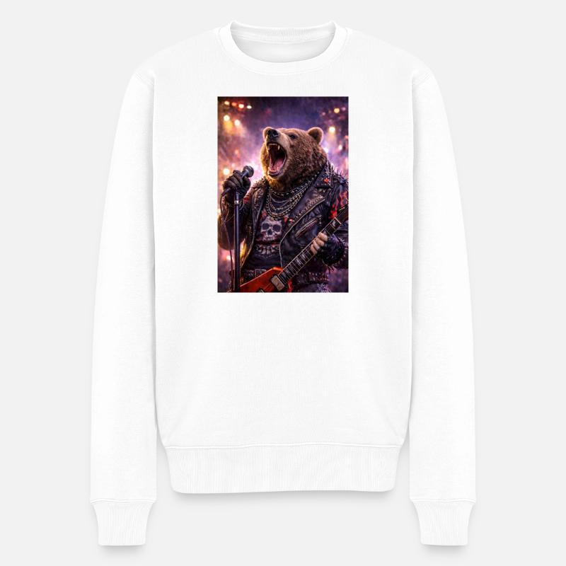 RockyZoo40 - Männer Premium Bio Pullover - Weiß