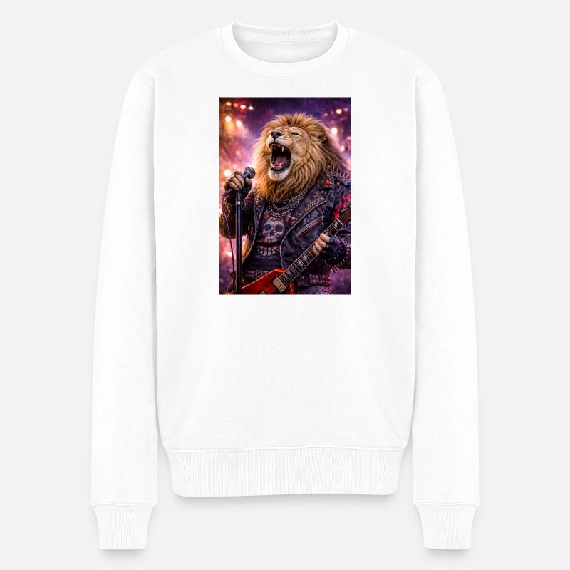 RockyZoo38 - Männer Premium Bio Pullover - Weiß