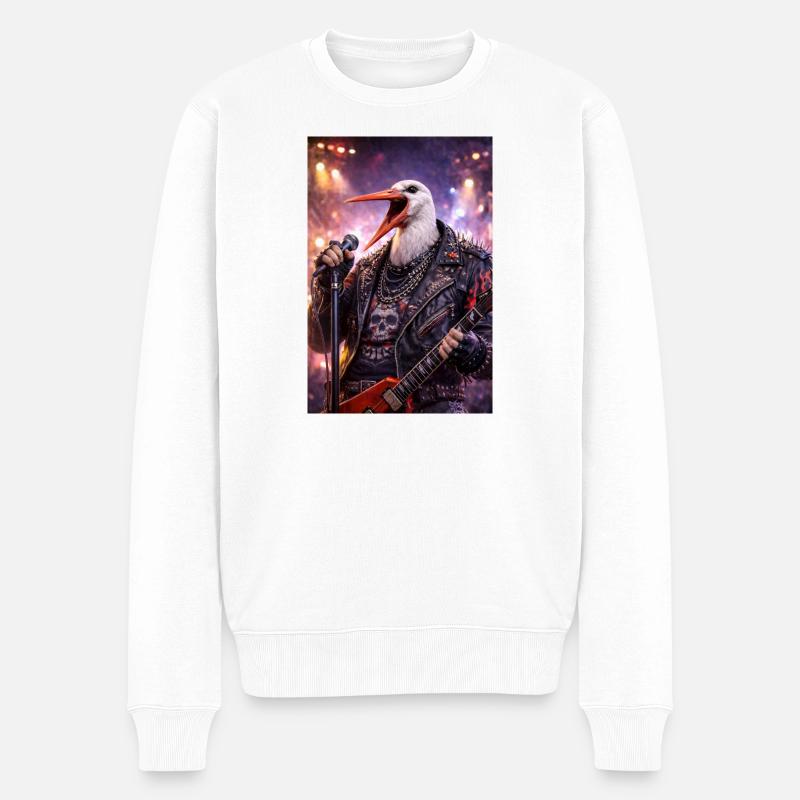 RockyZoo44 - Männer Premium Bio Pullover - Weiß