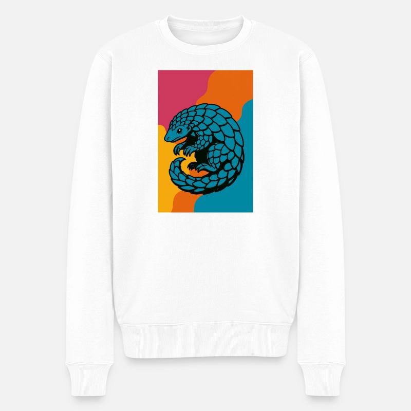 Pangolin Pop Art - Männer Premium Bio Pullover - Weiß
