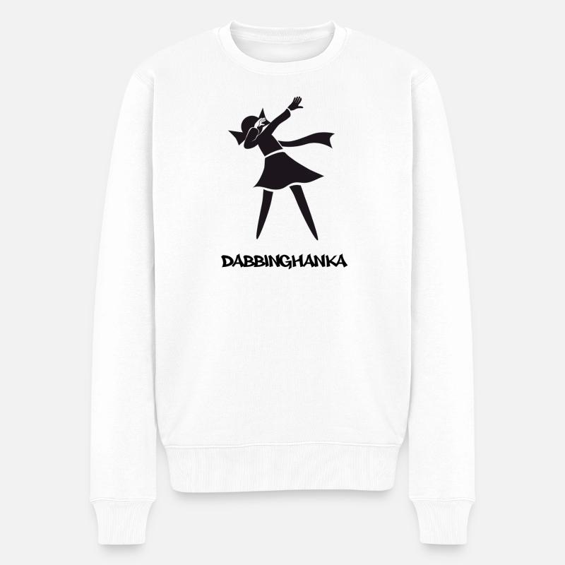 DABBING HANKA - Männer Premium Bio Pullover - Weiß