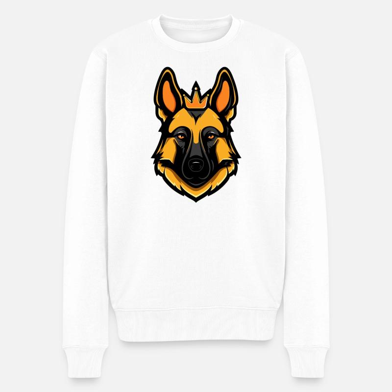 Couronne de chien berger allemand - Pull Premium bio Homme - blanc