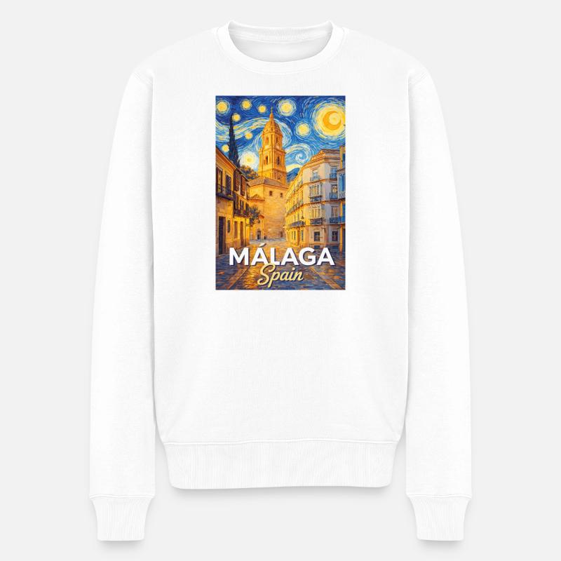 Malaga Spain - Männer Premium Bio Pullover - Weiß