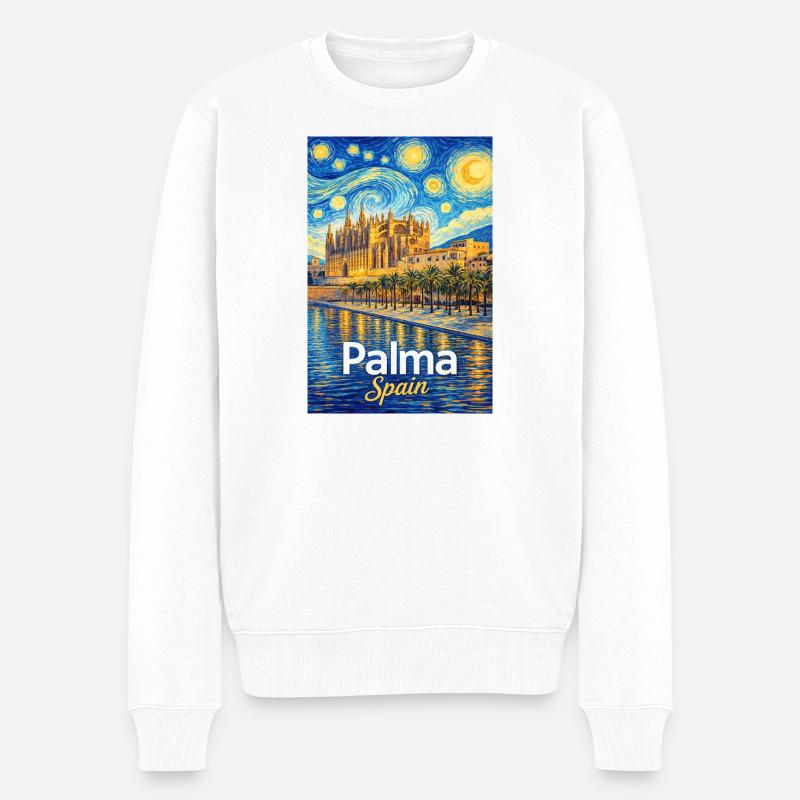 Palma Spain - Männer Premium Bio Pullover - Weiß