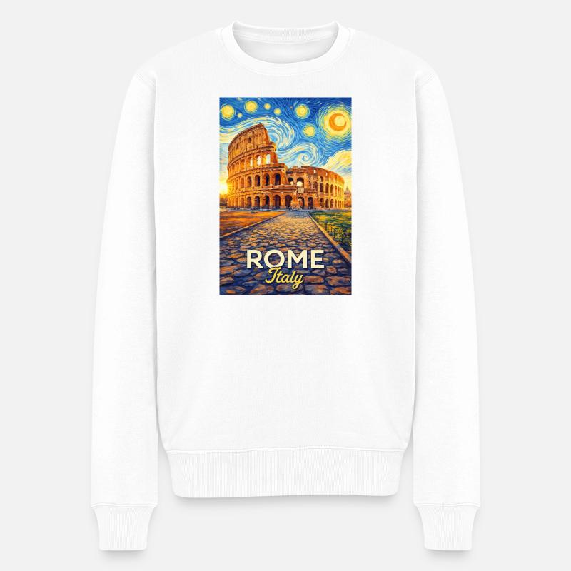 Rom, Italien. - Männer Premium Bio Pullover - Weiß
