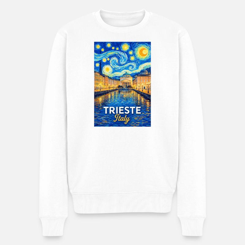 Triest, Italien. - Männer Premium Bio Pullover - Weiß