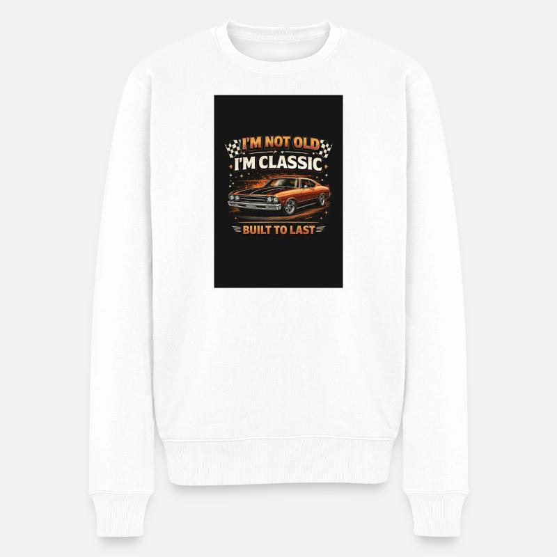 Old School Classic construit pour durer - Pull Premium bio Homme - blanc