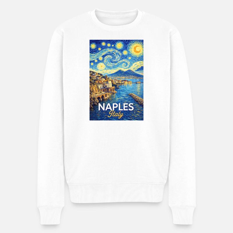 Neapel, Italien - Männer Premium Bio Pullover - Weiß