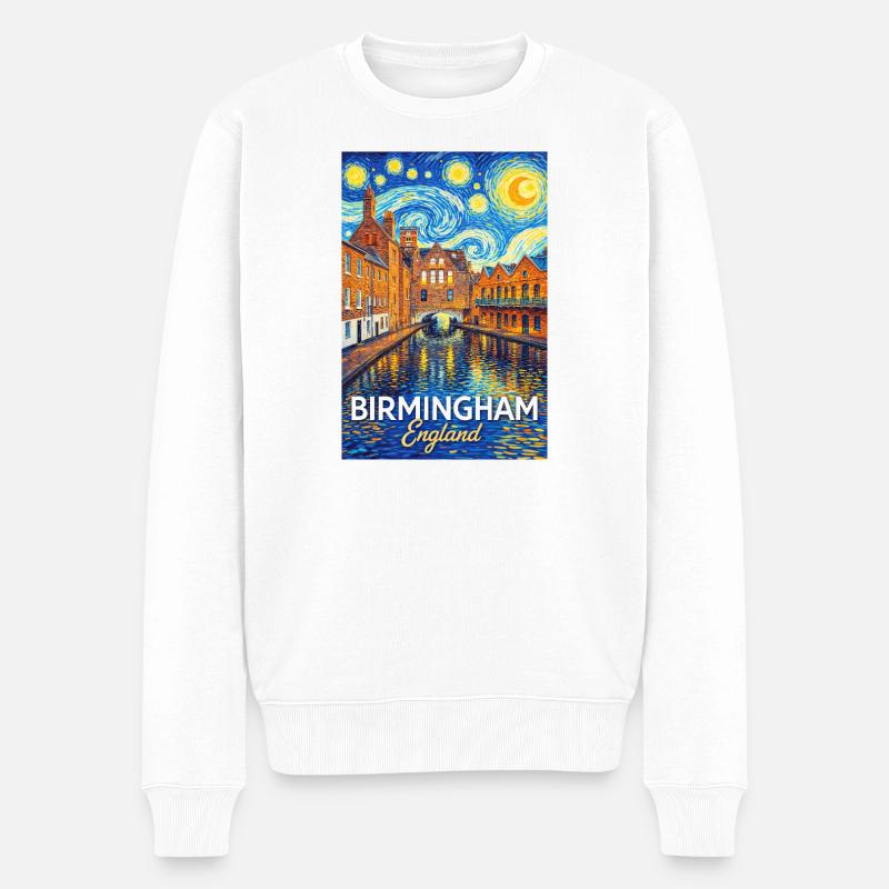 Birmingham, England - Männer Premium Bio Pullover - Weiß