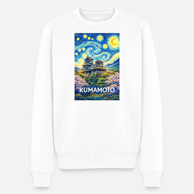 Kumamoto, Japan - Männer Premium Bio Pullover - Weiß