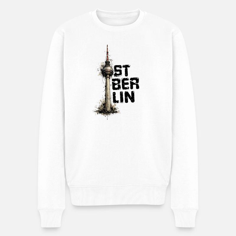 Ostberlin - Männer Premium Bio Pullover - Weiß