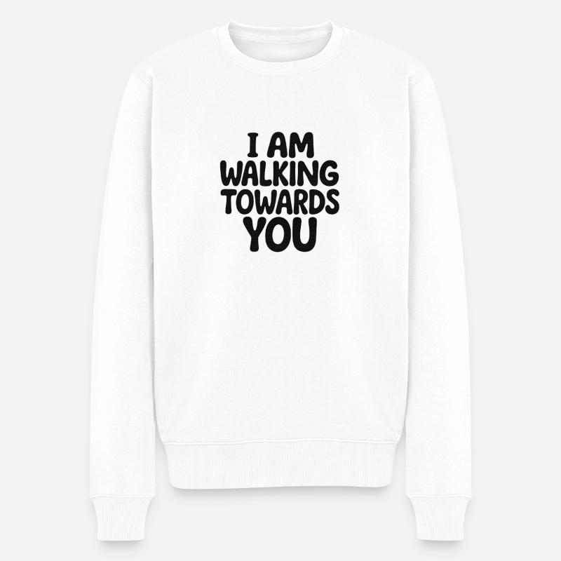 caminando_hacia_ti - Männer Premium Bio Pullover - Weiß
