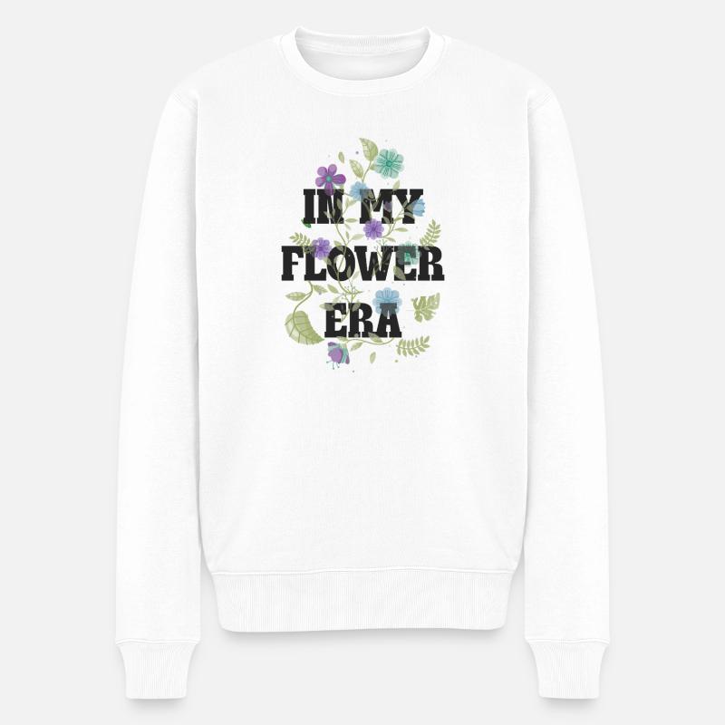 Chemins floraux de fleurs - Pull Premium bio Homme - blanc